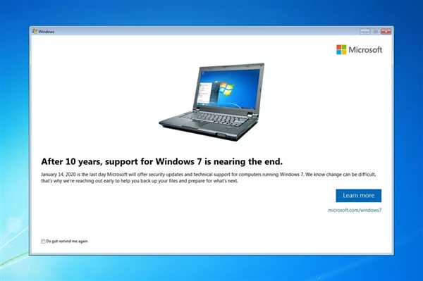微软敦促W7用户升级Windows10 移动互联网