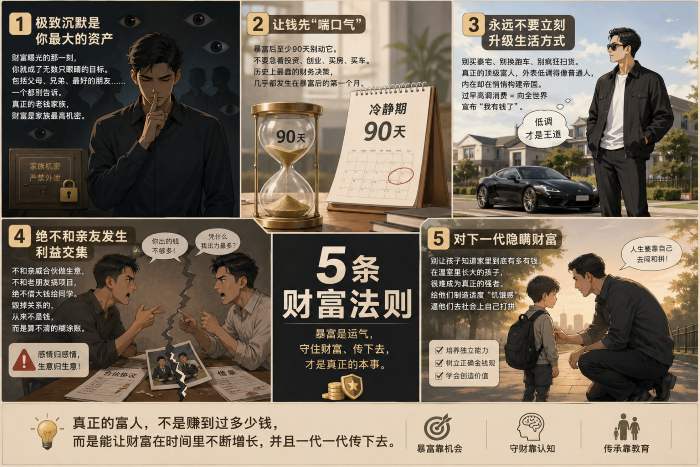 如果有一天你突然暴富，请记住这5条财富法则 社会资讯