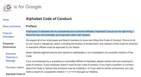 谷歌更换企业口号：从“不作恶”到“奉公守法” Google 微新闻 第1张