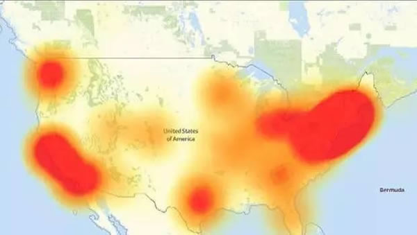被DDoS攻击！半个美国互联网陷入瘫痪 互联网 微新闻 第1张