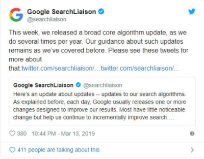 2019谷歌3月份核心算法更新 搜索引擎 SEO优化 Google 微新闻 第1张